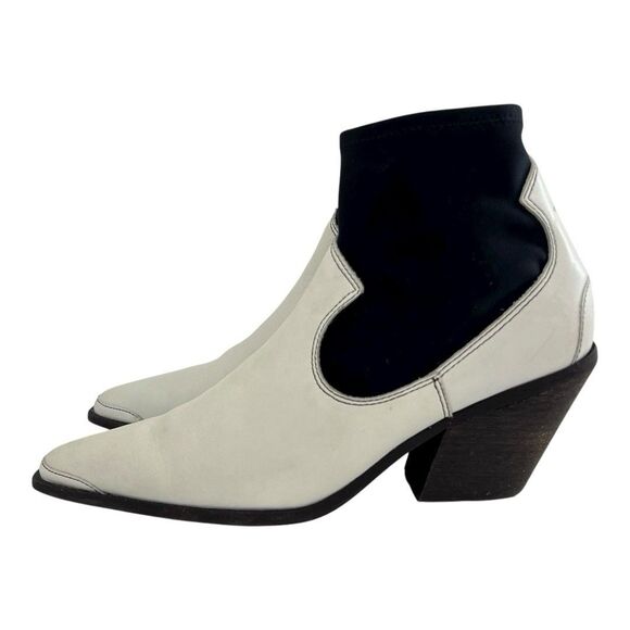 Free People Womens Size 39 White Black Jackson West Boots Western Ankle Bootie - Picture 5 of 10